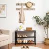 HOOBRO Hall Tree with Bench, Coat Rack Shoe Bench Set, Entryway Shoe Rack with Coat Hooks, Hall Tree Coat Rack, 27.6" L x 11.8" W x 18.1" H, Mud Room, for Foyer, Front Door, Greige BG07MT01 view 4