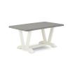 East West Furniture V096GA235-6 6 Piece Dining Table Set Contains a Rectangle Dining Room Table with V-Legs and 4 Doeskin Linen Fabric Parson Chairs with a Bench, 36x60 Inch, Multi-Color view 3