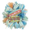 I'd rather be SURFING Beach, Coastal, Tropical Wreath for Front Door Outside or Inside Decorations. Very Full, Made with Turquoise & White Eyelash Mesh & Orange Mesh view 1