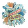 I'd rather be SURFING Beach, Coastal, Tropical Wreath for Front Door Outside or Inside Decorations. Very Full, Made with Turquoise & White Eyelash Mesh & Orange Mesh view 4