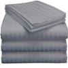Split Sheet Set (5Pc) Split California King Sheets for Adjustable Beds 100% Egyptian Cotton 800 Thread Count Split California King Sheet Set, 18" Deep Pocket Adjustable Bed Sheets, Silver Stripe view 1