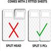 Split Sheet Set (5Pc) Split California King Sheets for Adjustable Beds 100% Egyptian Cotton 800 Thread Count Split California King Sheet Set, 18" Deep Pocket Adjustable Bed Sheets, Silver Stripe view 4