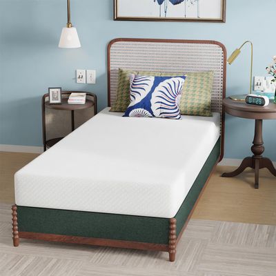 BestMassage | 8 Inch Twin Mattress | Gel Memory Foam | Medium Firm Feel | White | Bed in a Box, CertiPUR-US Certified | Pressure Relief, Cooling Ventilated Foam | Breathable Knit Cover