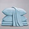 100%-ORGANIC-COTTON | Certified | 800-Thread-Count-Long-Stapple-Cotton | 4 PCs | Short-Queen - Light Blue| Fits Upto 10-Inch-DEEP-POCKET | Breathable Crisp Cool | Luxury Finish | Sustainable view 1