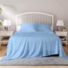 100%-ORGANIC-COTTON | Certified | 800-Thread-Count-Long-Stapple-Cotton | 4 PCs | Short-Queen - Light Blue| Fits Upto 10-Inch-DEEP-POCKET | Breathable Crisp Cool | Luxury Finish | Sustainable view 2