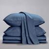 100%-Organic-Cotton | Certified | 800-Thread-Count-Long-Stapple-Cotton | 4 PCs | Full-XL - Mediterranean Blue| Fits Upto 10-Inch-DEEP-Pocket | Breathable Crisp Cool | Luxury Finish | Sustainable view 1