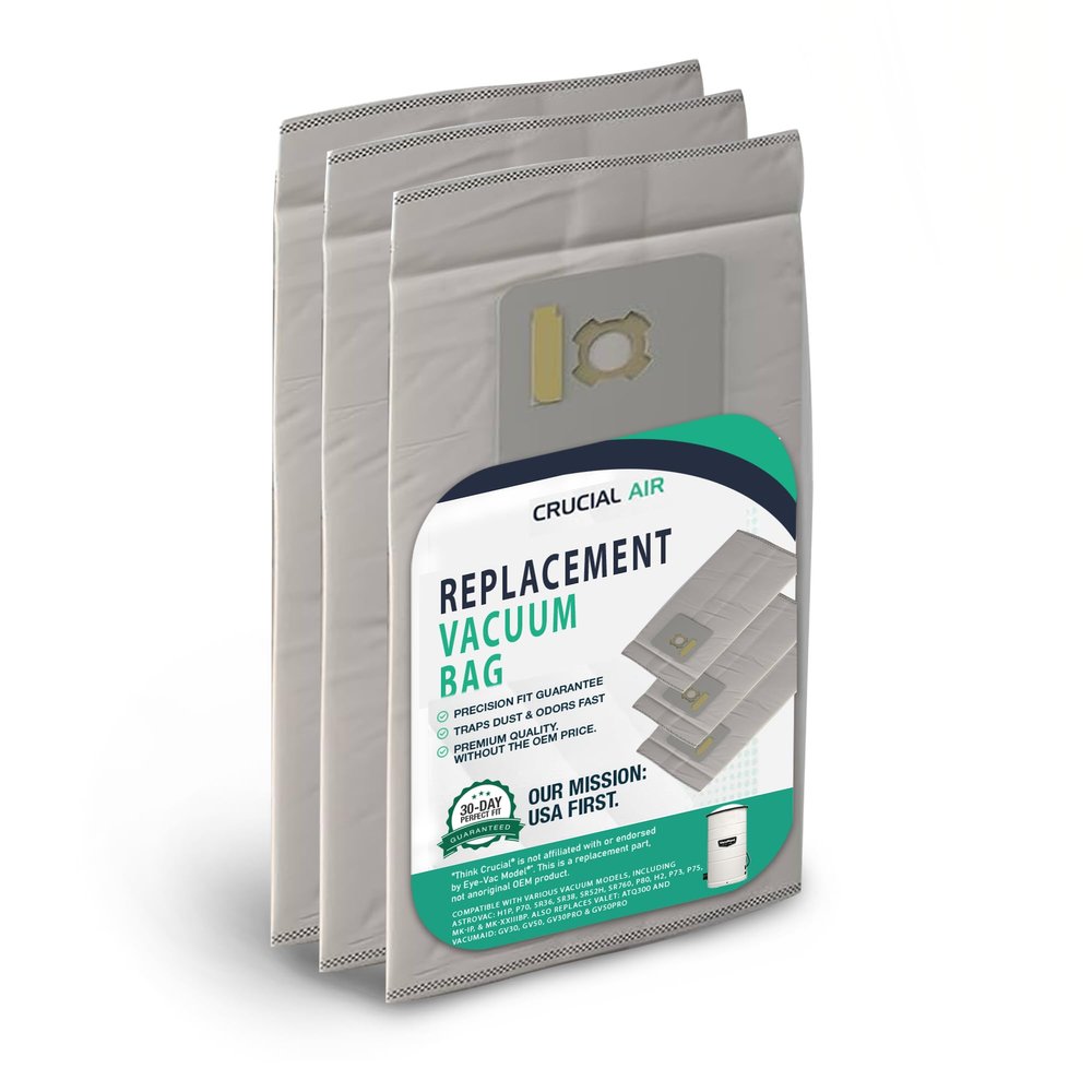 3 Valet & VacuMaid Vacuum Bags Compatible With AstroVac, Part # HPB2HPK & HPB2H, Fits Models: H1P, P70, SR36, SR38, SR52H, ATQ300, GV30, GV50, GV30PRO & GV50PRO (3 Pack) - By Think Crucial