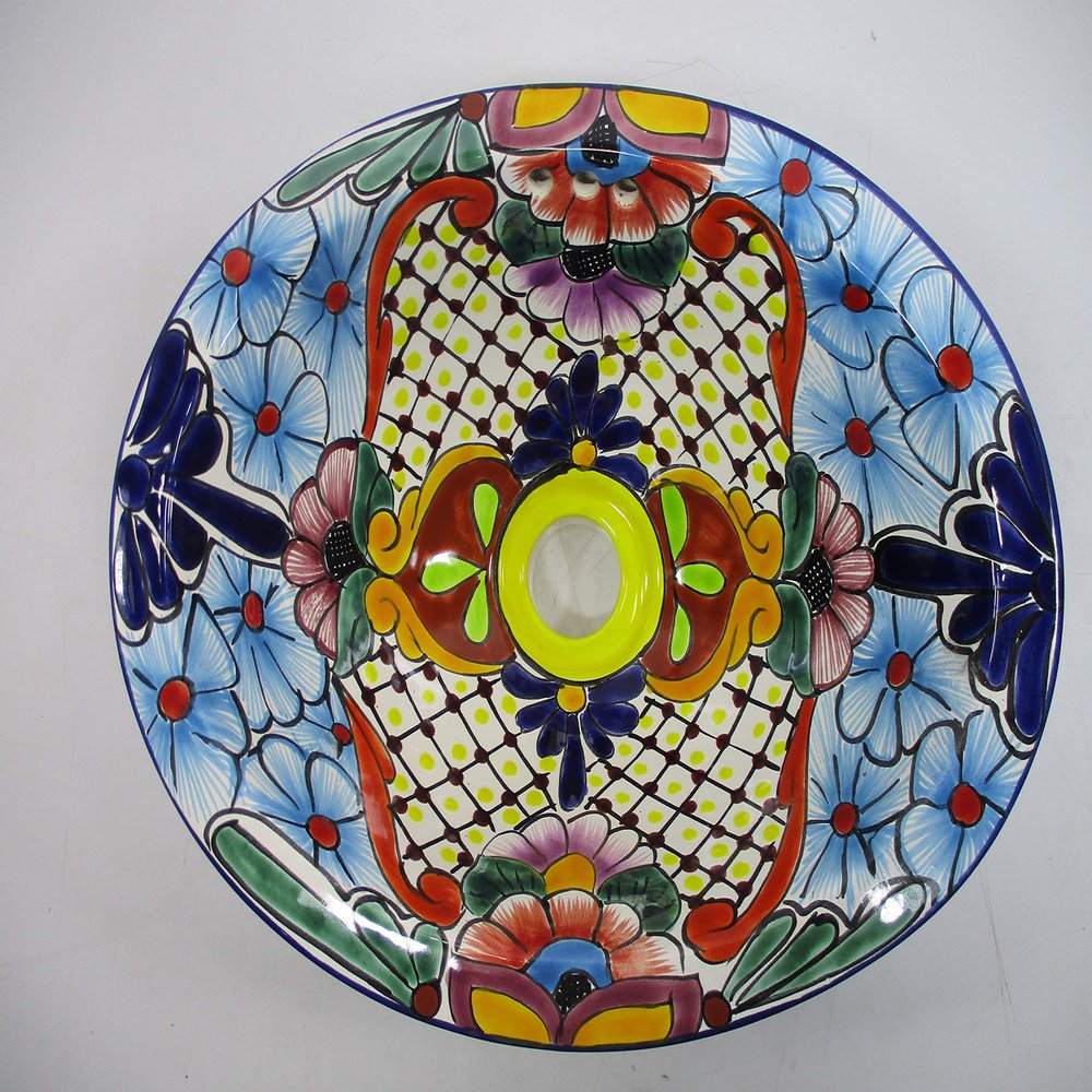 13" X 10" TALAVERA SINK drop in or undermount mexican bathroom handmade ceramic