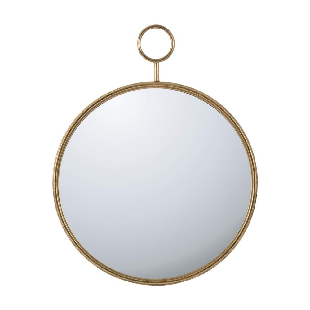 A & B Home 28.25" Gold Modern Style Framed Round Wall Mounted Mirror Decor
