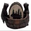 Black Bear Canoe Coaster Holder with 4 Bear Coasters, 7.25 Inches view 2