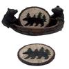 Black Bear Canoe Coaster Holder with 4 Bear Coasters, 7.25 Inches view 3