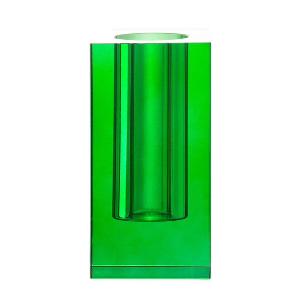 A & B Home 7.75" Green Vintage Inspired Rectangular Glass Vase