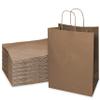 EcoQuality - 13x7x17 inches - 25pcs - Large Brown Kraft Paper Bags with Handles, Shopping, Gift Bags, Party, Merchandise, Lunch Bags, Grocery Bags view 1