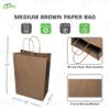 EcoQuality - 13x7x17 inches - 25pcs - Large Brown Kraft Paper Bags with Handles, Shopping, Gift Bags, Party, Merchandise, Lunch Bags, Grocery Bags view 3