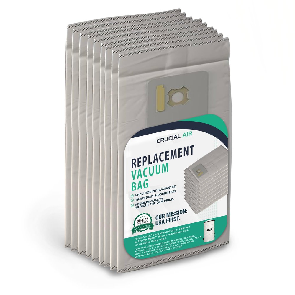 9 Valet & VacuMaid Vacuum Bags Compatible with AstroVac, Part # HPB2HPK & HPB2H, Fits Models: H1P, P70, SR36, SR38, SR52H, ATQ300, GV30, GV50, GV30PRO & GV50PRO (9 Pack)- by Think Crucial