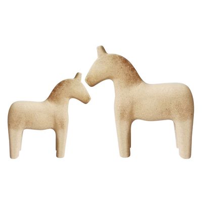 Beige Wooden Animal Ornaments - DIY Unfinished Wood Crafts for Home Decoration Handcrafted Animal Figure Pair for Creative and Desktop Decor