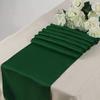 10 Pc 12 x 108 inch Long Charmeuse Satin Table Runners Bright Shiny Satin Silk and Smooth Fabric Runners for Table Decorations Great for Birthday Parties,Baby Shower Banquet Wedding - Hunter Green view 1