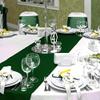 10 Pc 12 x 108 inch Long Charmeuse Satin Table Runners Bright Shiny Satin Silk and Smooth Fabric Runners for Table Decorations Great for Birthday Parties,Baby Shower Banquet Wedding - Hunter Green view 3