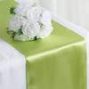 10 Pc 12 x 108 inch Long Charmeuse Satin Table Runners Bright Shiny Satin Silk and Smooth Fabric Runners for Table Decorations Great for Birthday Parties,Baby Shower Banquet Wedding - Apple Green view 1
