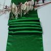 10 Pc 12 x 108 inch Long Charmeuse Satin Table Runners Bright Shiny Satin Silk and Smooth Fabric Runners for Table Decorations Great for Birthday Parties,Baby Shower Banquet Wedding - Green view 3