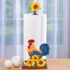 Collections Etc Tabletop Roosters & Sunflowers Standard Paper Towel Holder view 2
