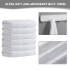Aibaser Bath Towels, 27x54inch - Natural, Ultra Absorbent Towels for Bathroom, Travel, Gym, Shower and Spa (6 Piece Set) (White) view 2