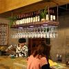 CGF- Mounted Wine Racks Hanging Wine Rack, Cup Rack Wine Glass Rack Height Adjustment, Glassware Rack Rack Bar Wrought Iron Restaurant Kitchen Ceiling Storage Rack Adjustable Height 30cm~60cm view 2