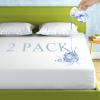 2 Pack Mattress Protector King Size 100% Waterproof Fitted Mattress Cover, Breathable Noiseless & Machine Washable Bed Cover Deep Pocket from 5" to 21", Bed Protector for Pets Kids Adults -Vinyl Free view 1