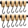 Brute Strength - Multifunctional Leather S-Hooks - Natural - 12 Pieces - S Shaped Hooks - Coat Hook - Leather Hooks - Leather s Hooks - Black s Hooks - Kitchen Hooks view 1
