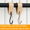 Brute Strength - Multifunctional Leather S-Hooks - Natural - 12 Pieces - S Shaped Hooks - Coat Hook - Leather Hooks - Leather s Hooks - Black s Hooks - Kitchen Hooks view 3