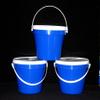 Plastic Buckets & Lids, Gallon, 3 Pack, Red Orange & Blue view 3