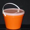 Plastic Buckets & Lids, Gallon, 3 Pack, Red Orange & Blue view 4