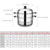 304 Stainless Steel Stock Pot/steamer, With Steamer, Household/Commercial, 3-layer, Thickened, 28-36 Cm, for Gas Stove/induction Cooker (3-15 People) (Size : 34cm) view 2