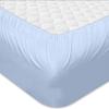 100% Egyptian Cotton 1000 Thread Count Luxury Soft Italian Finish 6-Piece Bed Sheet Set (1 Fitted, 1 Flat, 4 Pillowcase) Fits Upto 6-9 Deep Pocket (Queen Size, Light Blue Color) Stripe Pattern view 2