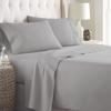 100% Egyptian Cotton 1000 Thread Count Luxury Soft Italian Finish 6-Piece Bed Sheet Set (1 Fitted, 1 Flat, 4 Pillowcase) Fits Upto 6-9 Deep Pocket (Queen Size, Silver Grey Color) Solid Pattern view 2