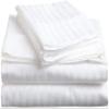 100% Egyptian Cotton 1000 Thread Count Luxury & Ultrasoft 4-Piece Bed Sheet Set Fits Upto 21-24 Deep Pocket (King Size, White Color) Stripe Pattern view 1