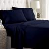 100% Egyptian Cotton 1000 Thread Count Luxury & Ultrasoft 6-Piece Bed Sheet Set (1 Fitted, 1 Flat, 4 Pillowcase) Fits Upto 21-24 Deep Pocket (Queen Size, Navy Blue Color) Solid Pattern view 2
