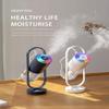 XUHE Portable Mini Humidifier, 360 degree Rotating Night Light, 200ml Cool Mist Humidifier, USB Personal Desktop Humidifier for Bedroom Travel Office Home, 2 Mist Modes Super Quiet Auto Shut-Off WHITE view 3