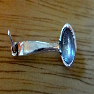 Sterling Silver 3D 10x27mm Kitchen Cooking Soup Ladle Serving Spoon Charm - Jewelry Making DIY Crafting Charm Beads for Bracelets