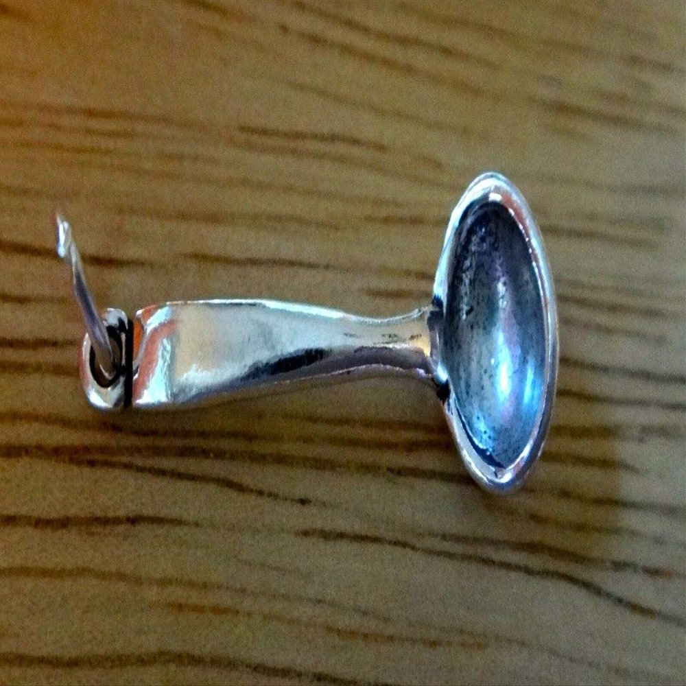 Sterling Silver 3D 10x27mm Kitchen Cooking Soup Ladle Serving Spoon Charm - Jewelry Making DIY Crafting Charm Beads for Bracelets