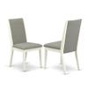 East West Furniture X026LA206-5 5 Piece Dining Room Table Set Includes a Rectangle Kitchen Table with X-Legs and 4 Shitake Linen Fabric Parson Dining Chairs, 36x60 Inch, Multi-Color view 4