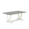 East West Furniture V097BA201-9 9 Piece Modern Dining Table Set Includes a Rectangle Wooden Table with V-Legs and 8 Cream Linen Fabric Parson Dining Room Chairs, 40x72 Inch, Multi-Color view 3