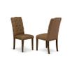 East West Furniture LMEL5-77-18 5 Piece Dining Table Set for 4 Includes a Rectangle Rustic Wood Dinner Table and 4 Brown Linen Linen Fabric Upholstered Chairs, 40x72 Inch, Jacobean view 4