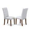 East West Furniture LMEL5-N8-05 5 Piece Kitchen Table Set for 4 Includes a Rectangle Rustic Wood Dining Room Table and 4 Grey Linen Fabric Upholstered Chairs, 40x72 Inch, Walnut view 4