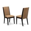 East West Furniture X626LA147-5 5 Piece Dining Room Table Set Includes a Rectangle Kitchen Table with X-Legs and 4 Light Sable Linen Fabric Parsons Dining Chairs, 36x60 Inch, Multi-Color view 4