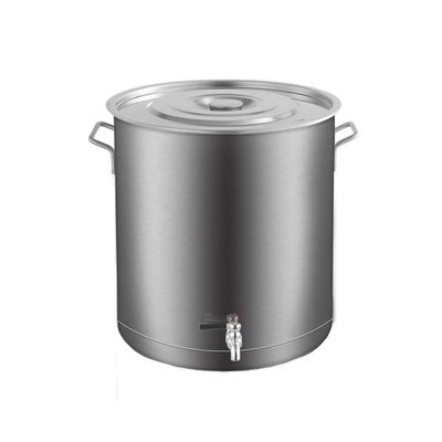 MNSSRN Stainless Steel Barrel with Faucet, Round Barrel with Lid, Thick Household Water Storage Barrel, Wine Barrel, Oil Barrel Storage Barrel,18L