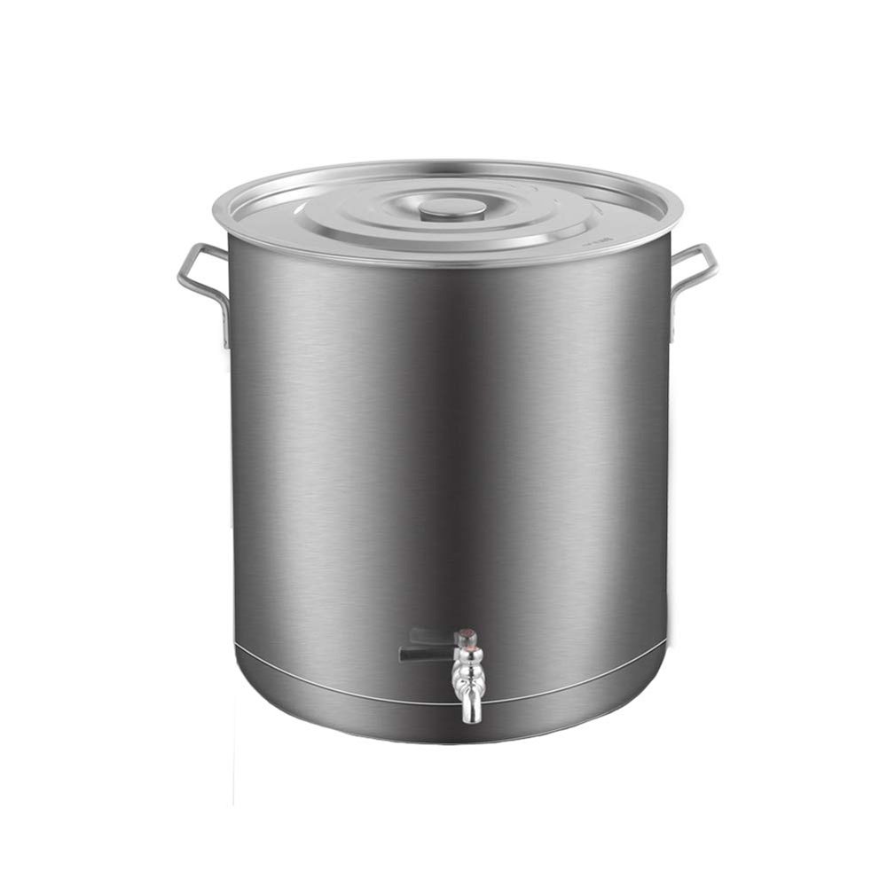 MNSSRN Stainless Steel Barrel with Faucet, Round Barrel with Lid, Thick Household Water Storage Barrel, Wine Barrel, Oil Barrel Storage Barrel,18L