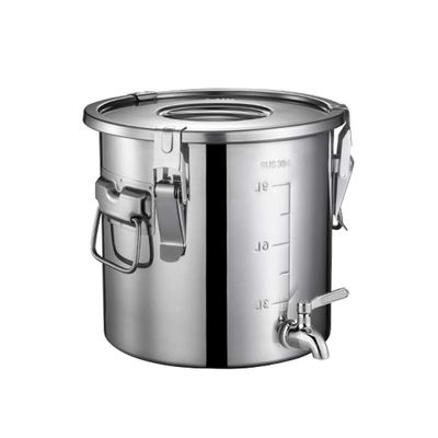 MNSSRN Stainless Steel Sealed Storage Barrel, Thickened Moisture-Proof and Insect-Proof Oil Barrel, Wine Barrel, Milk Barrel, Multi-Function Storage Barrel,with Faucet,10L