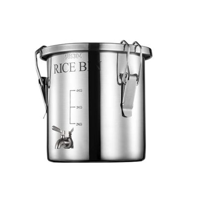 MNSSRN Stainless Steel Sealed Storage Barrel, Thickened Moisture-Proof and Insect-Proof Oil Barrel, Wine Barrel, Milk Barrel, Multi-Function Storage Barrel,with Faucet,8L