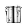 MNSSRN Stainless Steel Sealed Storage Barrel, Thickened Moisture-Proof and Insect-Proof Oil Barrel, Wine Barrel, Milk Barrel, Multi-Function Storage Barrel,with Faucet,8L view 1